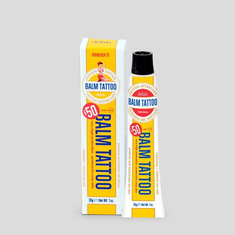 Nuestras cremas Balm tattoo solares. Cuidado de tu tatuaje ante el sol.