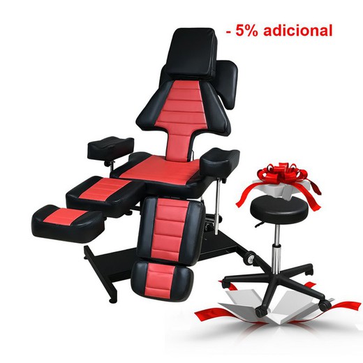 Cadeira hidráulica Premium vermelho e preto