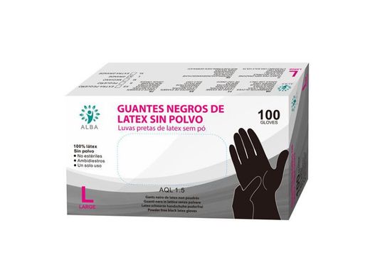 Guantes de Latex negros sin polvo