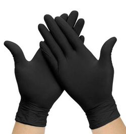 Luvas de nitrilo preto sem pó 100u