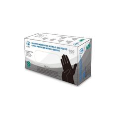 Luvas de nitrilo preto sem pó 100u